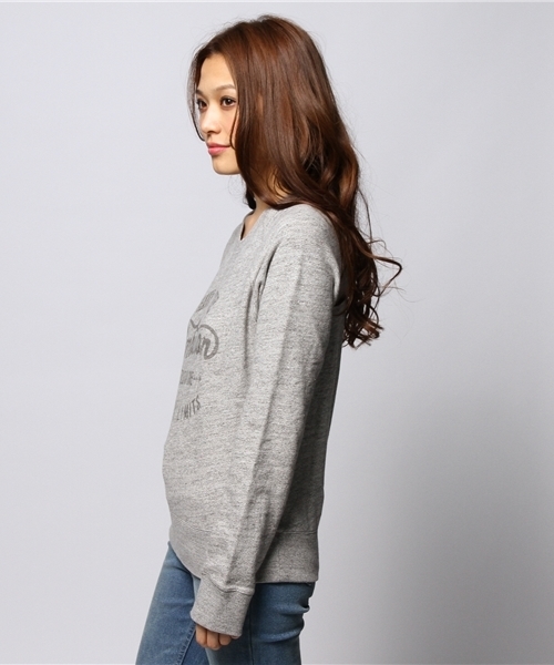 goa（ゴア）の「粗挽き杢 裏毛ﾌﾟﾘﾝﾄﾌﾟﾙｵｰﾊﾞｰ（スウェット・レディース・グレー/モカ/ベージュ・FREE）」の13枚目の写真