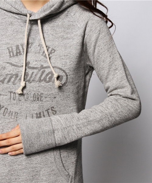 goa（ゴア）の「粗挽き杢 裏毛ﾌﾟﾘﾝﾄﾌﾟﾙｵｰﾊﾞｰ（スウェット・レディース・グレー/モカ/ベージュ・FREE）」の6枚目の写真