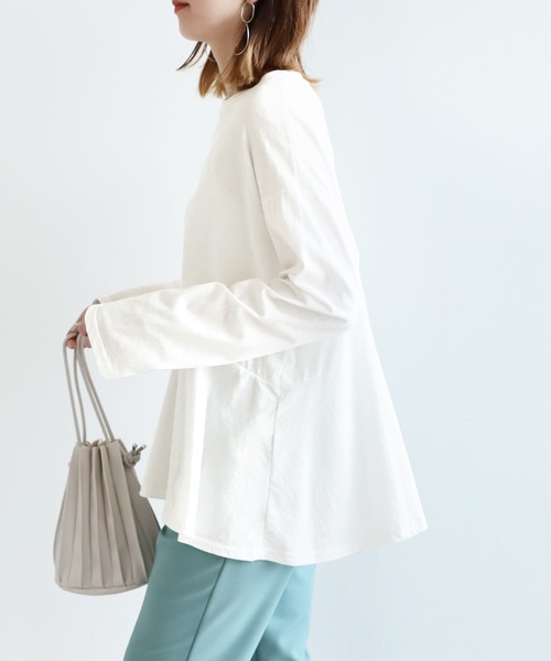 reca（レカ）の「ウエスト切替え フレアカットソー（Tシャツ/カットソー・レディース・ホワイト/ピンク/ブルー系その他/ミント・FREE）」の3枚目の写真