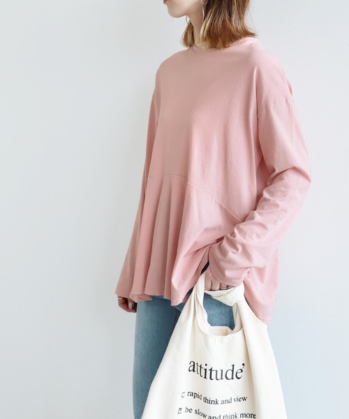 reca（レカ）の「ウエスト切替え フレアカットソー（Tシャツ/カットソー・レディース・ホワイト/ピンク/ブルー系その他/ミント・FREE）」の5枚目の写真