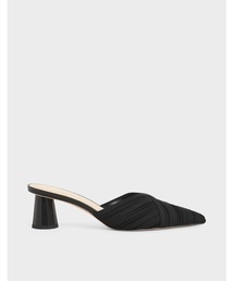 プリーテッド ポインテッドトゥミュール / Pleated Pointed Toe Mules