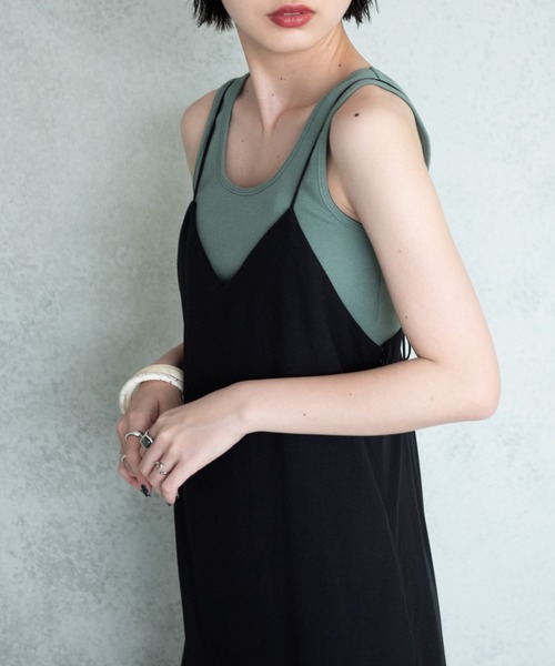 Aunt Marie's（アントマリーズ）の「キャミソールオールインワン(紐調節可能)【AUNT MARIE'S】（つなぎ/オールインワン・レディース・イエロー/ブラウン/ブラック・FREE）」の5枚目の写真