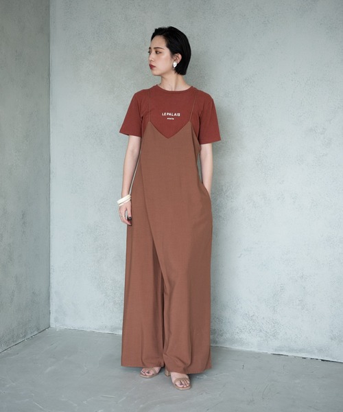 Aunt Marie's（アントマリーズ）の「キャミソールオールインワン(紐調節可能)【AUNT MARIE'S】（つなぎ/オールインワン・レディース・イエロー/ブラウン/ブラック・FREE）」の12枚目の写真