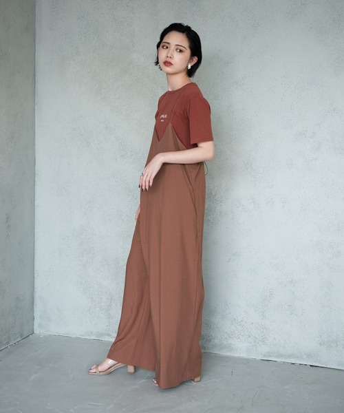 Aunt Marie's（アントマリーズ）の「キャミソールオールインワン(紐調節可能)【AUNT MARIE'S】（つなぎ/オールインワン・レディース・イエロー/ブラウン/ブラック・FREE）」の14枚目の写真