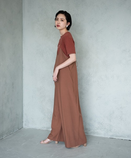 Aunt Marie's（アントマリーズ）の「キャミソールオールインワン(紐調節可能)【AUNT MARIE'S】（つなぎ/オールインワン・レディース・イエロー/ブラウン/ブラック・FREE）」の15枚目の写真