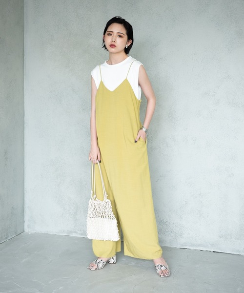 Aunt Marie's（アントマリーズ）の「キャミソールオールインワン(紐調節可能)【AUNT MARIE'S】（つなぎ/オールインワン・レディース・イエロー/ブラウン/ブラック・FREE）」の21枚目の写真