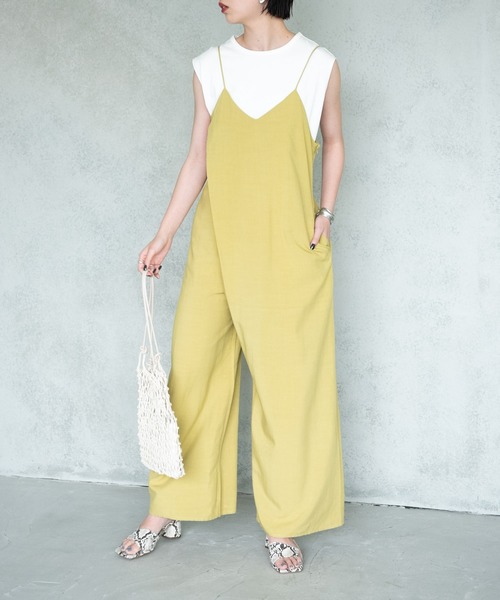 Aunt Marie's（アントマリーズ）の「キャミソールオールインワン(紐調節可能)【AUNT MARIE'S】（つなぎ/オールインワン・レディース・イエロー/ブラウン/ブラック・FREE）」の22枚目の写真