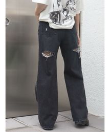 EVRIS | BACKスラッシュワイドデニムパンツ(デニムパンツ)