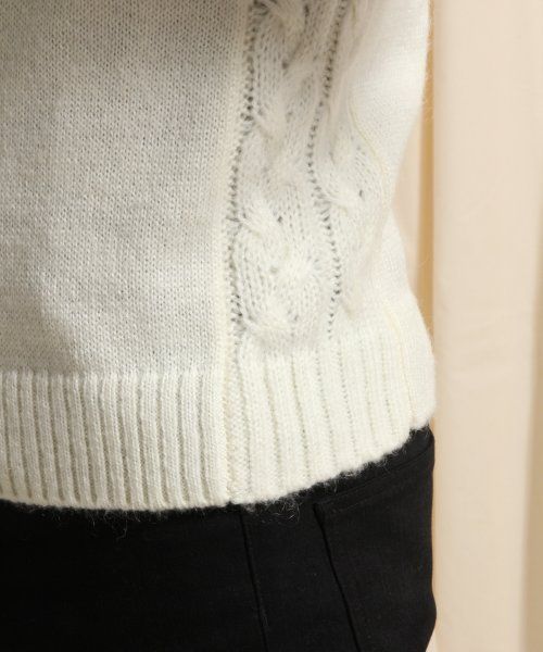 HARE（ハレ）の「ケーブルラインニットプルオーバー【HARE】（ニット/セーター・メンズ・オフホワイト/グレー/ネイビー・SMALL/LARGE/MEDIUM）」の9枚目の写真
