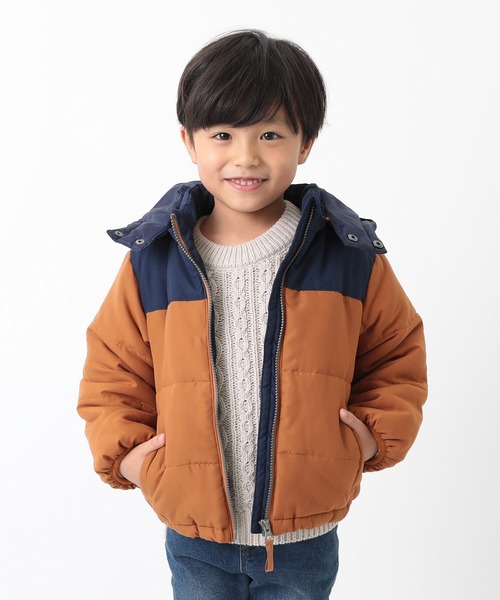 devirock（デビロック）の「中綿ジャケット（ダウンジャケット/コート・キッズ・イエロー系その他/ブルー系その他/ブラウン系その他2/ブラック/ベージュ系その他/ブラウン系その他/パープル系その他/レッド系その他/キャメル/モカ・130cm/160cm/110cm/80ｃｍ/90cm/150cm/120cm/140cm/100cm）」の5枚目の写真