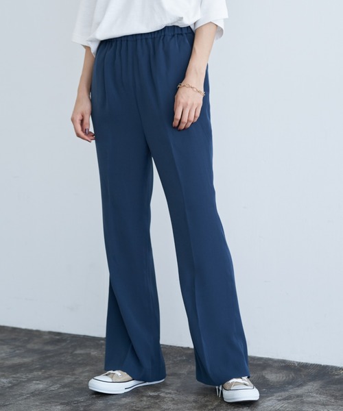 AMERICAN HOLIC（アメリカンホリック）の「センタープレス細見えイージーパンツ　＊（その他パンツ・レディース・ブラック/ネイビー/モカ・MEDIUM/LARGE/L/M）」の3枚目の写真