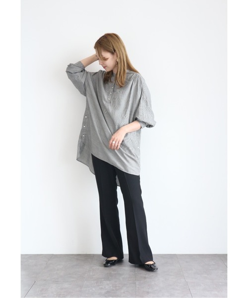 AMERICAN HOLIC（アメリカンホリック）の「センタープレス細見えイージーパンツ　＊（その他パンツ・レディース・ブラック/ネイビー/モカ・MEDIUM/LARGE/L/M）」の4枚目の写真