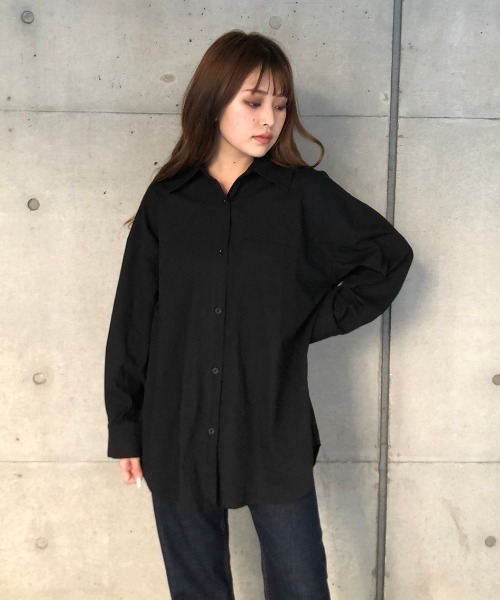 ENVYM(アンビー)の「フーディーBlouse(シャツ/ブラウス・レディース・ブラック/ホワイト・FREE)」の1枚目の写真