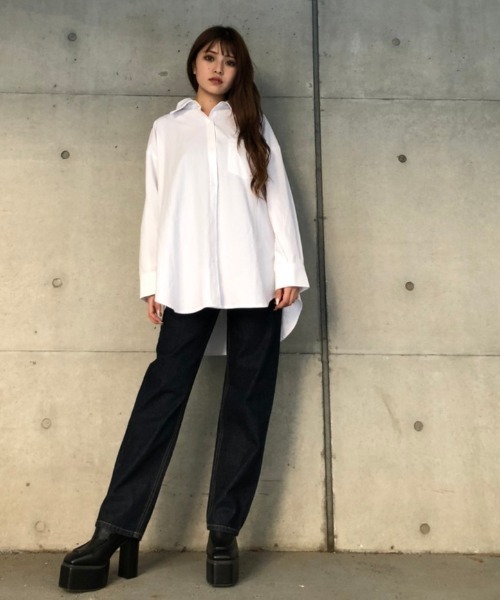 ENVYM(アンビー)の「フーディーBlouse(シャツ/ブラウス・レディース・ブラック/ホワイト・FREE)」の8枚目の写真