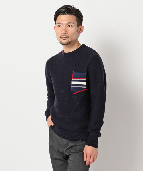 GLOSTER（グロスター）の「ハンドステッチ プルオーバーニット（ニット/セーター・メンズ・グレー/ネイビー/ブラウン・SMALL/LARGE/MEDIUM/X-LARGE）」の3枚目の写真