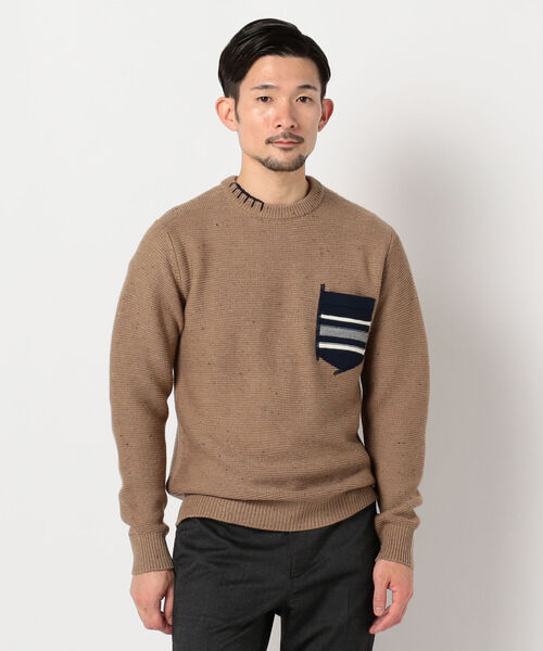 GLOSTER（グロスター）の「ハンドステッチ プルオーバーニット（ニット/セーター・メンズ・グレー/ネイビー/ブラウン・SMALL/LARGE/MEDIUM/X-LARGE）」の2枚目の写真