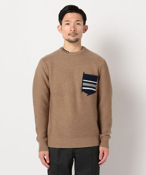 GLOSTER（グロスター）の「ハンドステッチ プルオーバーニット（ニット/セーター・メンズ・グレー/ネイビー/ブラウン・SMALL/LARGE/MEDIUM/X-LARGE）」の4枚目の写真