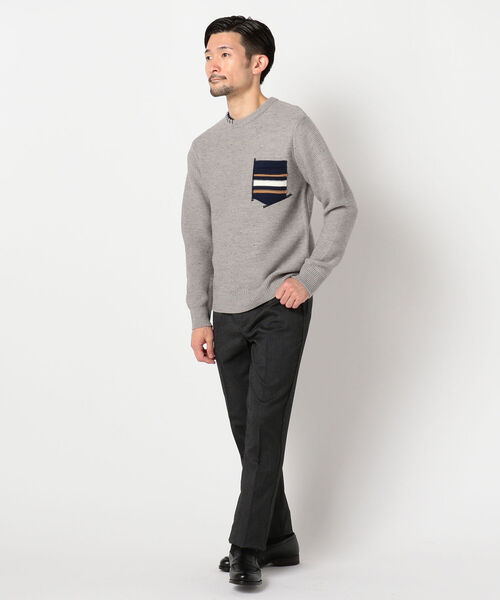 GLOSTER（グロスター）の「ハンドステッチ プルオーバーニット（ニット/セーター・メンズ・グレー/ネイビー/ブラウン・SMALL/LARGE/MEDIUM/X-LARGE）」の6枚目の写真