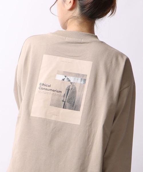 セール Ree Mee チビ モックネック ワイドシルエット チュニック ワンピース 丈 フォトプリント ロング Tシャツ Tシャツ カットソー Ree Mee リーアンドミー のファッション通販 Zozotown