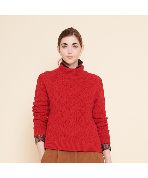 AIGLE(エーグル)の「NOFER(ニット/セーター・レディース・ホワイト/レッド・S/M/L)」の2枚目の写真