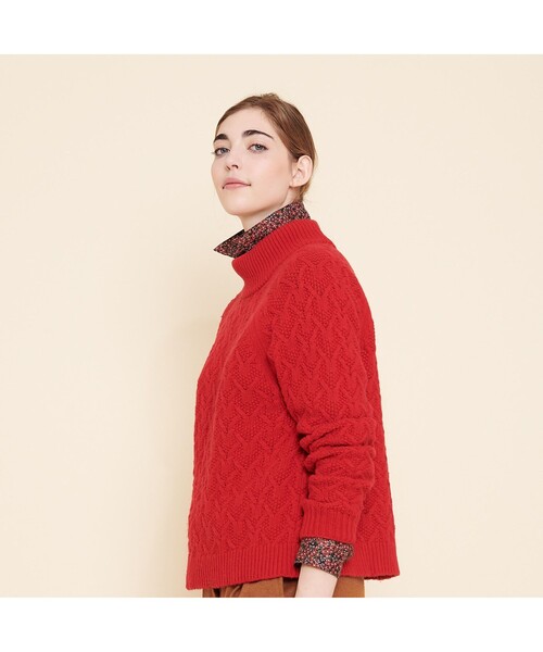 AIGLE(エーグル)の「NOFER(ニット/セーター・レディース・ホワイト/レッド・S/M/L)」の5枚目の写真