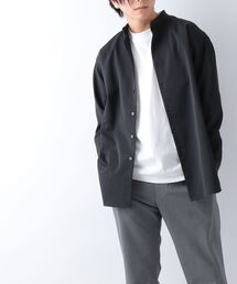 SHIPS any: バンドカラー オーバーサイズ ロングスリーブ シャツ◇