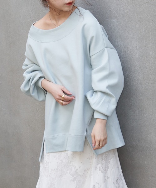 Chico（チコ）の「ダンボールオフショルルーズスウェット（スウェット・レディース・ブラック/ミント/ライトベージュ/ホワイト・FREE）」の20枚目の写真