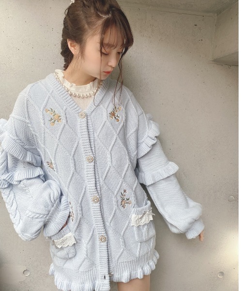 クラウドシープボアベスト　ブラック　スワンカーディガン　ピンク CLANE - シャギ― ショートカーディガン - SHAGGY SHORT KNIT CARDIGAN