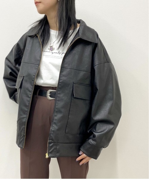 apres jour mignon（アプレジュールミニョン）の「アソートポケットブルゾン【ZOZOTOWN限定アイテム】（ブルゾン・レディース・オフホワイト/その他/カーキ/ブラック/グレー系その他・X-LARGE/フリー）」の20枚目の写真