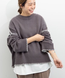 earth music&ecology | 【WEB限定】ハンドステッチ風ニットカーディガン ＊(カーディガン/ボレロ)