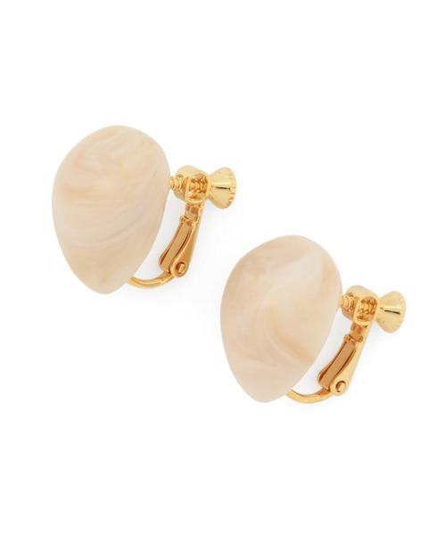 SALON adam et rope'（サロン アダム エ ロペ）の「トラアングルカボションイヤリング（イヤリング・レディース・オフホワイト/カーキ/ブルー系その他4・FREE）」の2枚目の写真