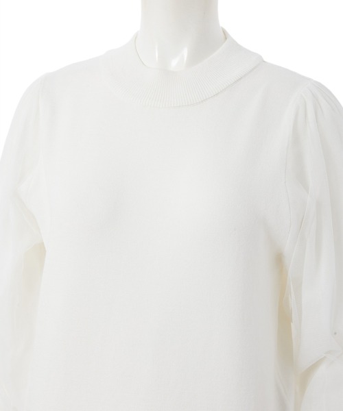 fifth（フィフス）の「チュールボリュームスリーブプルオーバー（ニット/セーター・レディース・ホワイト/ネイビー/グレー・MEDIUM）」の11枚目の写真