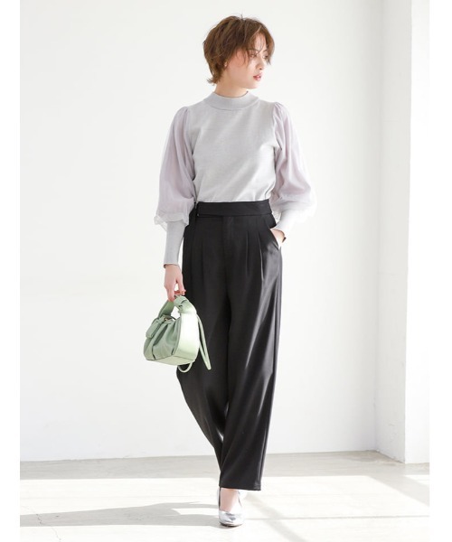 fifth（フィフス）の「チュールボリュームスリーブプルオーバー（ニット/セーター・レディース・ホワイト/ネイビー/グレー・MEDIUM）」の15枚目の写真