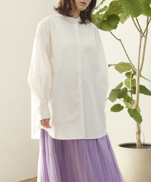 MATCH&more(マッチアンドモア)の「ブロードバックリボンシャツ(シャツ/ブラウス・レディース・オフホワイト/パープル/ベージュ・FREE)」の6枚目の写真