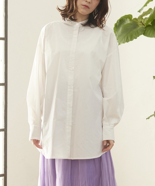 MATCH&more(マッチアンドモア)の「ブロードバックリボンシャツ(シャツ/ブラウス・レディース・オフホワイト/パープル/ベージュ・FREE)」の8枚目の写真