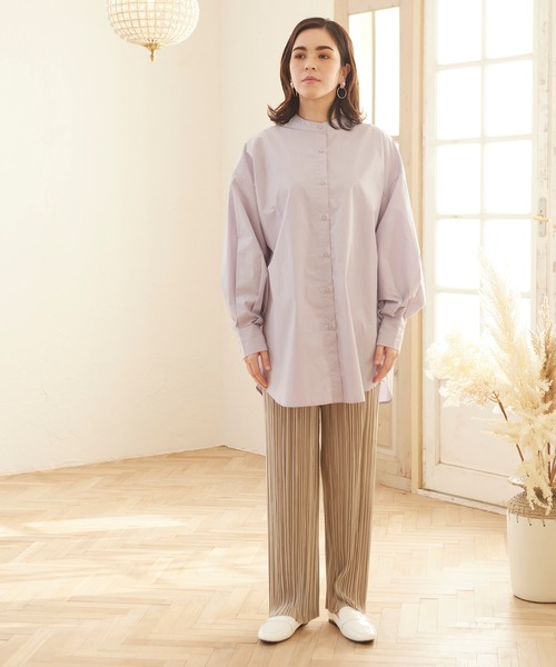 MATCH&more(マッチアンドモア)の「ブロードバックリボンシャツ(シャツ/ブラウス・レディース・オフホワイト/パープル/ベージュ・FREE)」の12枚目の写真