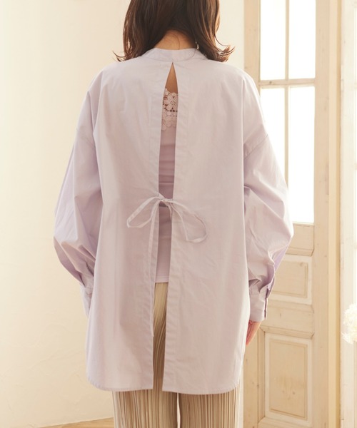 MATCH&more(マッチアンドモア)の「ブロードバックリボンシャツ(シャツ/ブラウス・レディース・オフホワイト/パープル/ベージュ・FREE)」の17枚目の写真