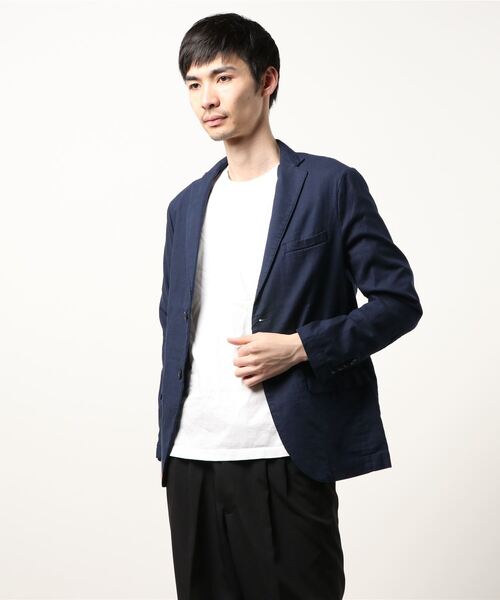 PAZZO（パッゾ）の「【PAZZO】 リネン混コットンツイルストレッチ JKT（その他アウター・メンズ・ベージュ/ブラック/ネイビー・50/46/48）」の3枚目の写真