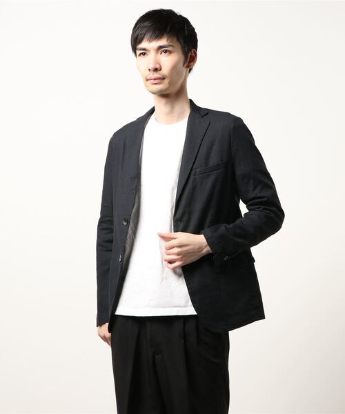 PAZZO（パッゾ）の「【PAZZO】 リネン混コットンツイルストレッチ JKT（その他アウター・メンズ・ベージュ/ブラック/ネイビー・50/46/48）」の2枚目の写真