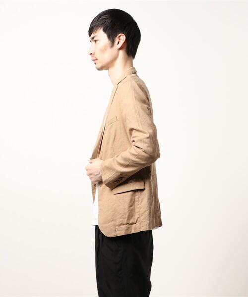 PAZZO（パッゾ）の「【PAZZO】 リネン混コットンツイルストレッチ JKT（その他アウター・メンズ・ベージュ/ブラック/ネイビー・50/46/48）」の4枚目の写真
