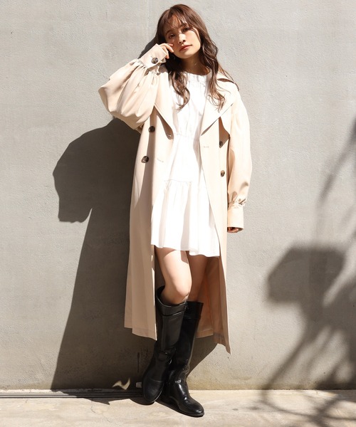 one after another NICE CLAUP(ワンアフターアナザーナイスクラップ)の「ティアードパフスリーブチュニック(チュニック・レディース・オフホワイト/ホワイト系その他/ブラック/ストライプ・FREE)」の12枚目の写真