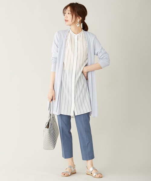 J.PRESS Ladies（J.プレス レディス）の「【洗える・イージーケア】サフィールドビーストライプ ロング ブラウス（シャツ/ブラウス・レディース・ホワイト系2/ネイビー系2・XS）」の12枚目の写真