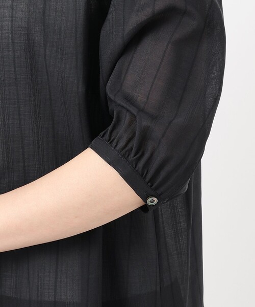 J.PRESS Ladies（J.プレス レディス）の「【洗える・イージーケア】サフィールドビーストライプ ロング ブラウス（シャツ/ブラウス・レディース・ホワイト系2/ネイビー系2・XS）」の7枚目の写真