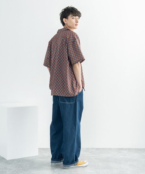 Rocky Monroe（ロッキーモンロー）の「オーバーサイズ グラフィック オープンカラー半袖シャツ（シャツ/ブラウス・メンズ・ホワイト/ライトグレー/ブラウン/オフホワイト/サックスブルー/ピンク/グリーン/ラベンダー・M/L）」の20枚目の写真