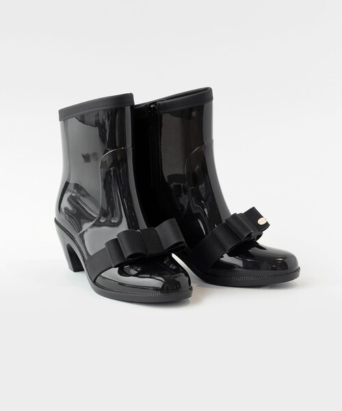 トッカ レインブーツ　リボン　黒　ブラック STEP OF RIBBON 2WAY RAINBOOTS レインブーツ（レインシューズ