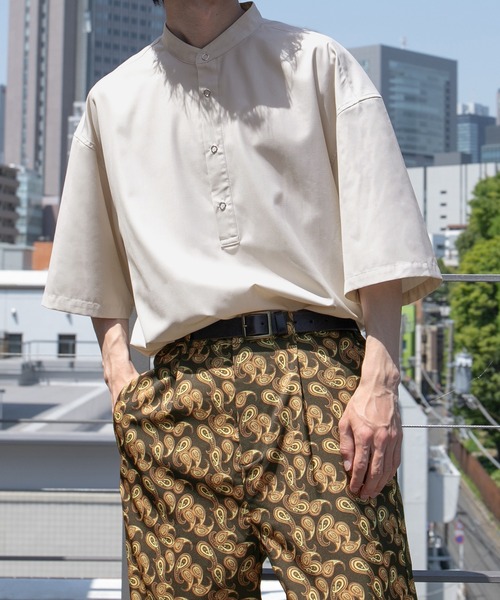 kutir（クティール）の「スナップボタンバンドカラーシャツ（シャツ/ブラウス・メンズ・ライトブルー/オフホワイト/ダークパープル・MEDIUM/LARGE）」の2枚目の写真