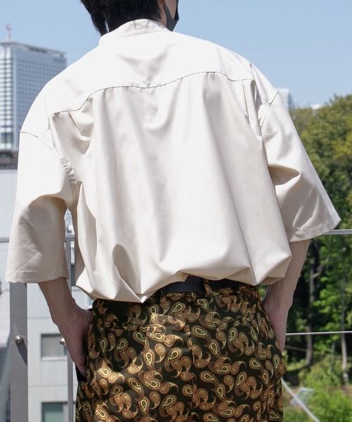 kutir（クティール）の「スナップボタンバンドカラーシャツ（シャツ/ブラウス・メンズ・ライトブルー/オフホワイト/ダークパープル・MEDIUM/LARGE）」の15枚目の写真