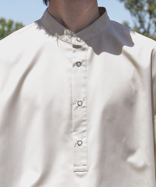 kutir（クティール）の「スナップボタンバンドカラーシャツ（シャツ/ブラウス・メンズ・ライトブルー/オフホワイト/ダークパープル・MEDIUM/LARGE）」の16枚目の写真