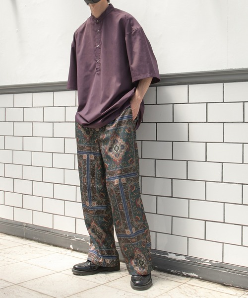 kutir（クティール）の「スナップボタンバンドカラーシャツ（シャツ/ブラウス・メンズ・ライトブルー/オフホワイト/ダークパープル・MEDIUM/LARGE）」の18枚目の写真