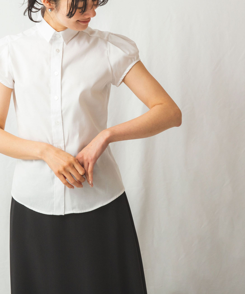 NARACAMICIE(ナラカミーチェ)の「オックスベーシック半袖シャツ(シャツ/ブラウス・レディース・ホワイト・SMALL/MEDIUM/LARGE/XX-LARGE/XXX-LARGE/X-LARGE)」の9枚目の写真